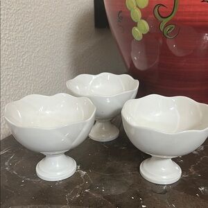Elegant White Pedestal Bowls